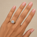 Round Split Band Solitaire Moissanite Engagement Ring