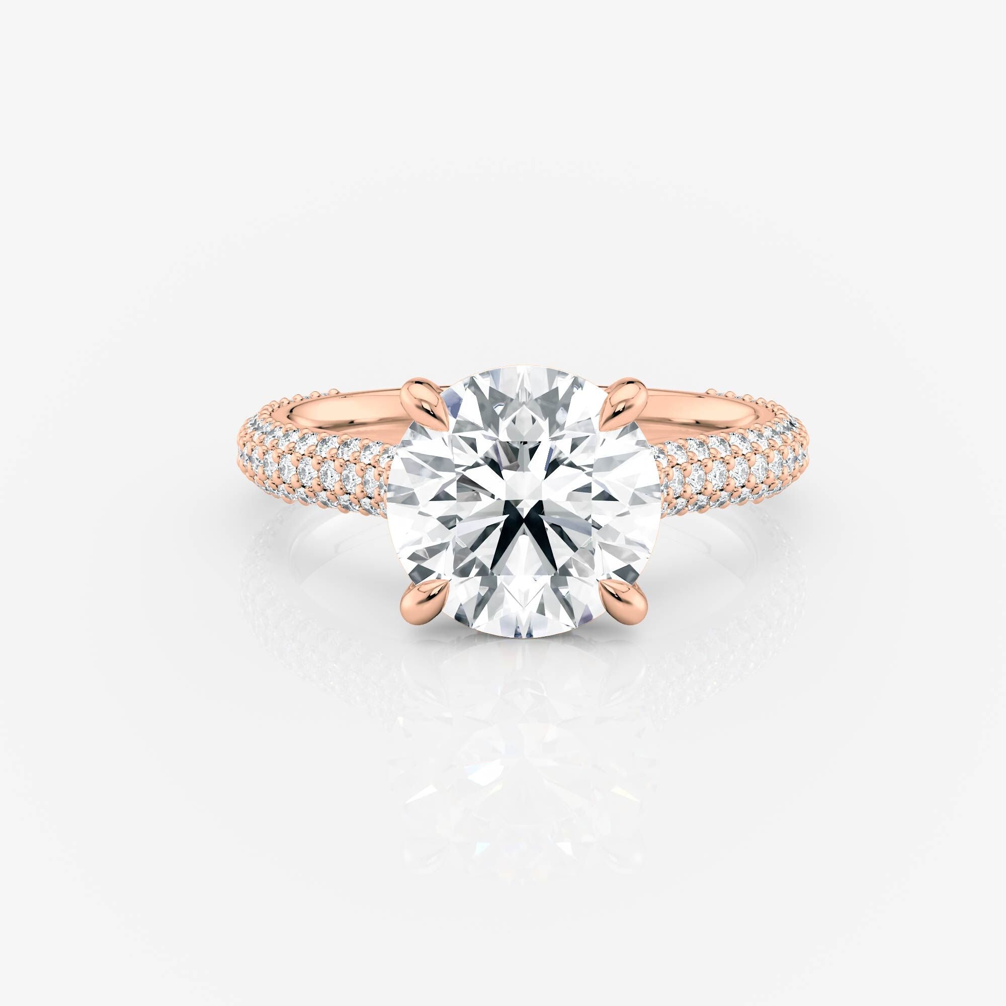Round Triple Row Pavé Moissanite Engagement Ring 9ct rose gold South Africa