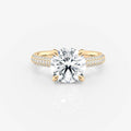 Round Triple Row Pavé Moissanite Engagement Ring 9ct yellow gold South Africa