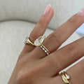 Round and Marquise Half Eternity Band | Lab Diamond