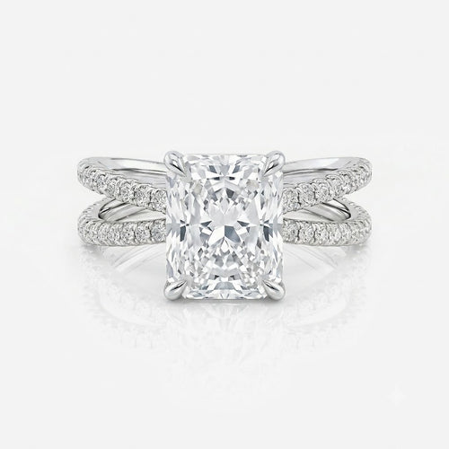 Split Band Radiant Pavé Moissanite Engagement Ring 9ct yellow gold South Africa