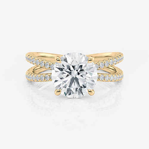 Split Band Round Pavé Moissanite Engagement Ring 9ct yellow gold South Africa