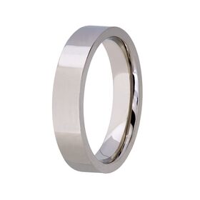 Titanium Polished Finish Flat Wedding Band (5mm)