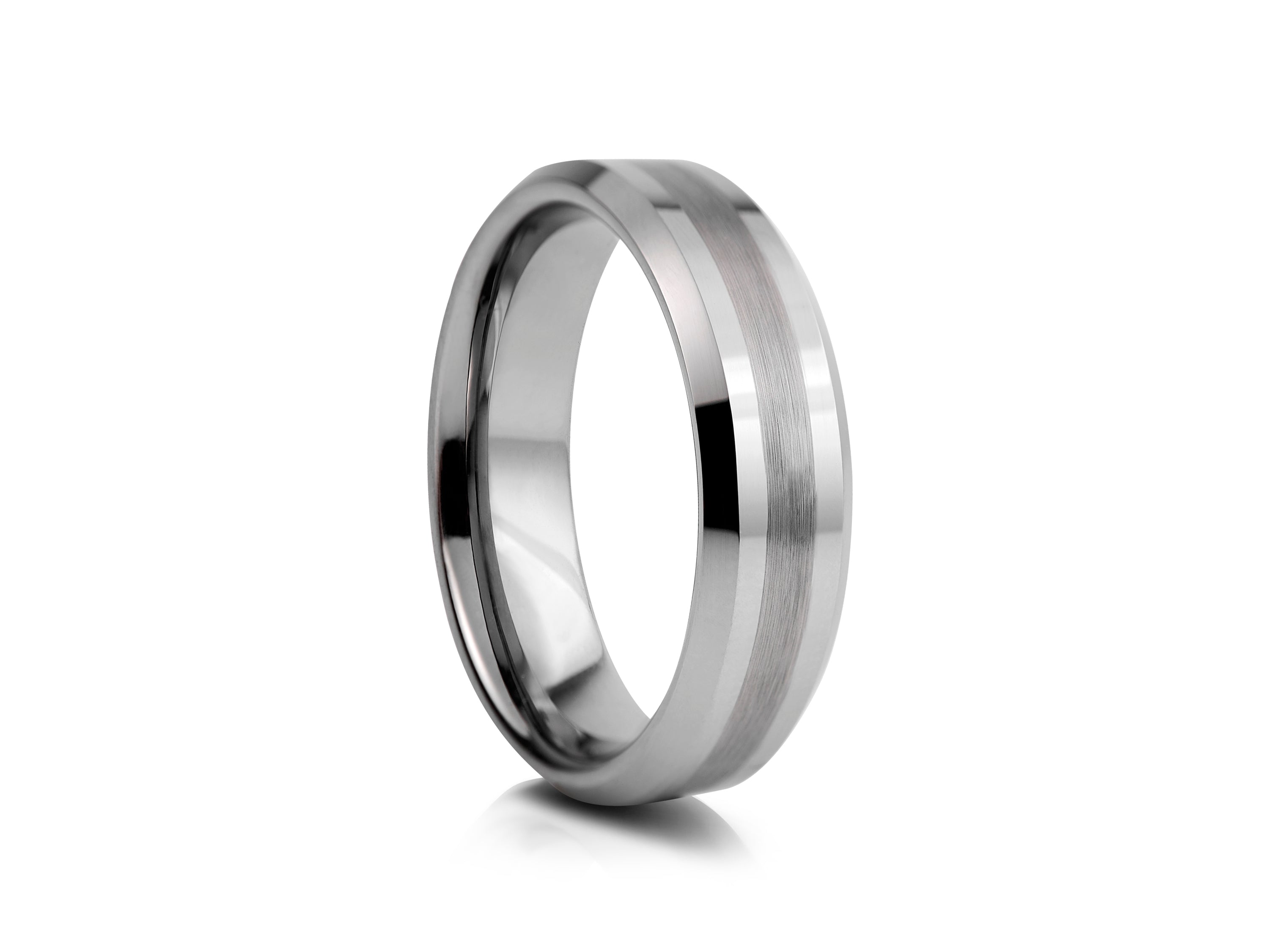 6mm Brushed Matt Tungsten Wedding Ring - UK Ring Size M