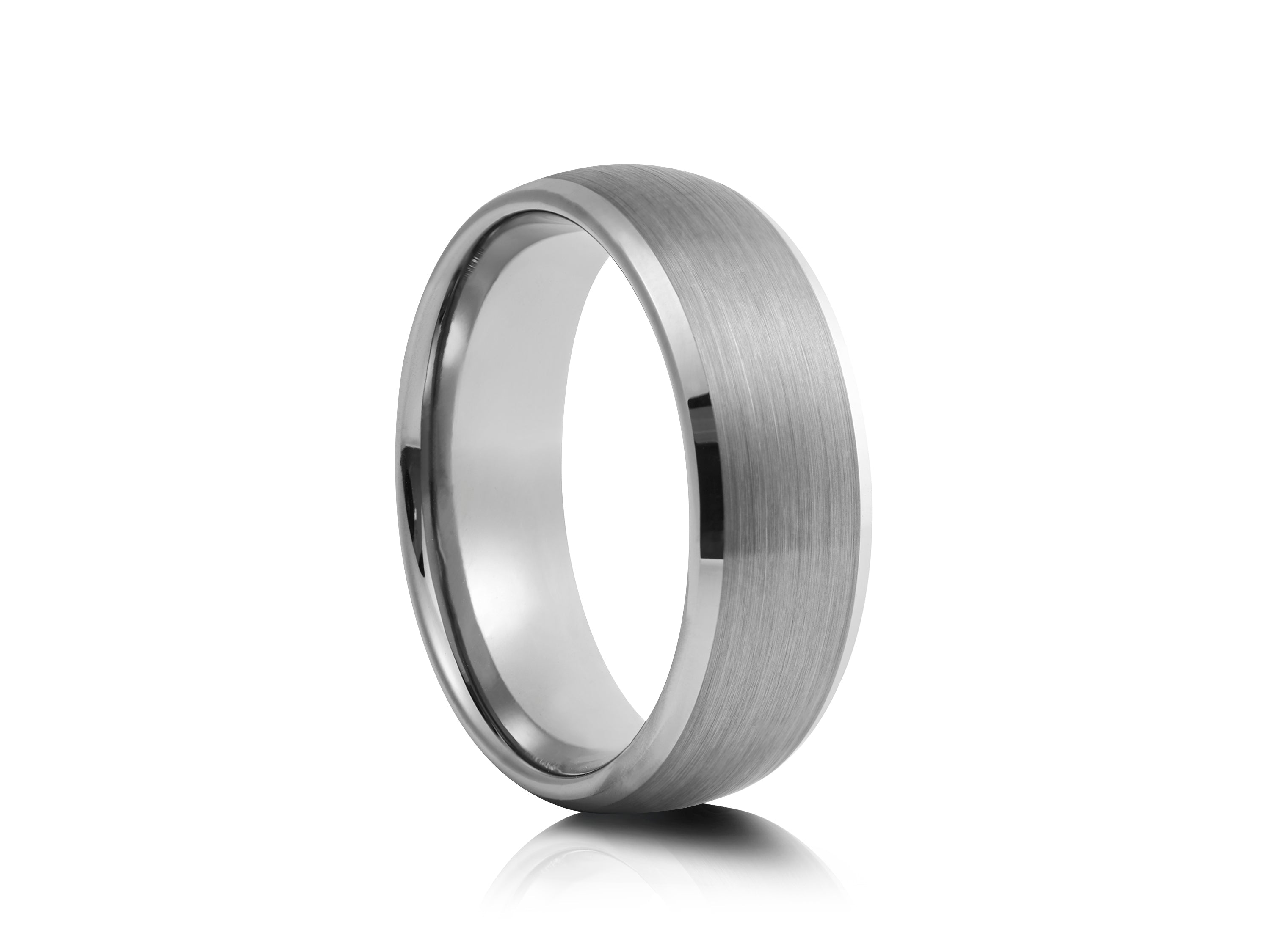8mm Black Tungsten Wedding Ring - UK Ring Size M