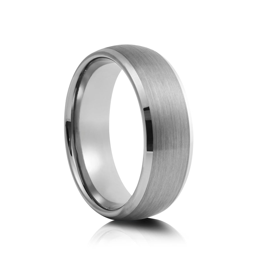 8mm Black Tungsten Wedding Ring - UK Ring Size M
