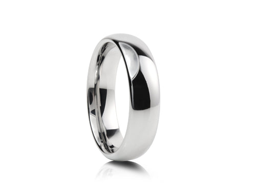 6mm Two-Tone Tungsten Ring, Brushed with Polished Centre Band - UK Ring Size M
