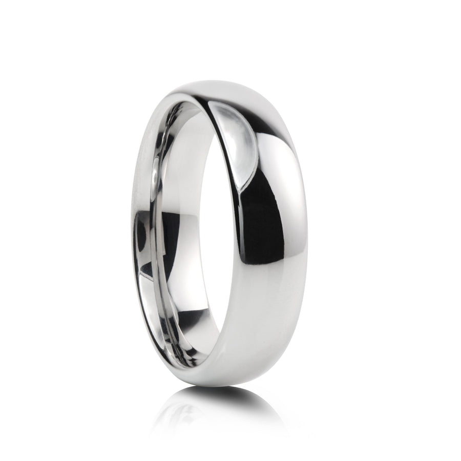 6mm Two-Tone Tungsten Ring, Brushed with Polished Centre Band - UK Ring Size M