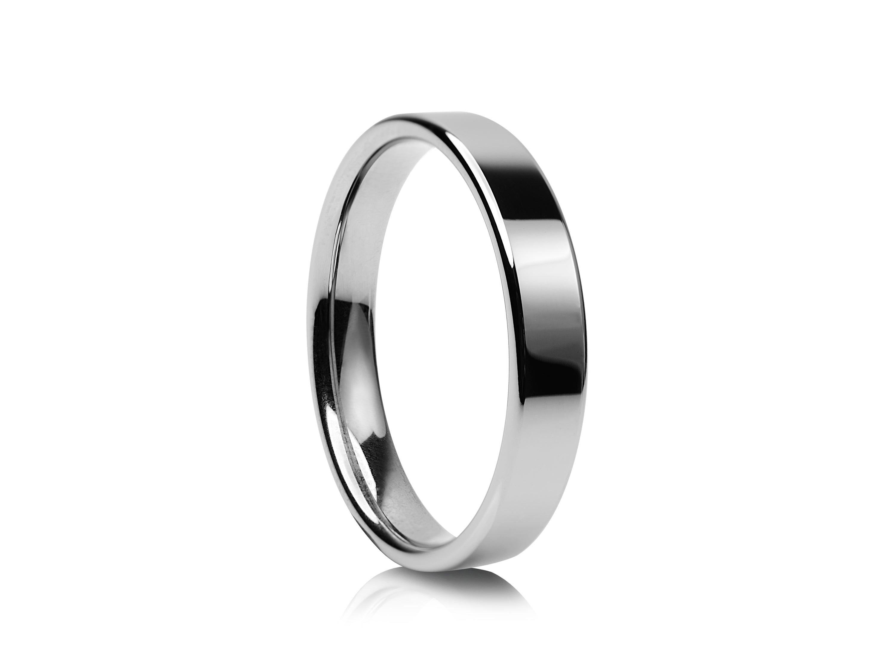 4mm Two-Tone Tungsten Ring, Brushed with Polished Centre Band - UK Ring Size M