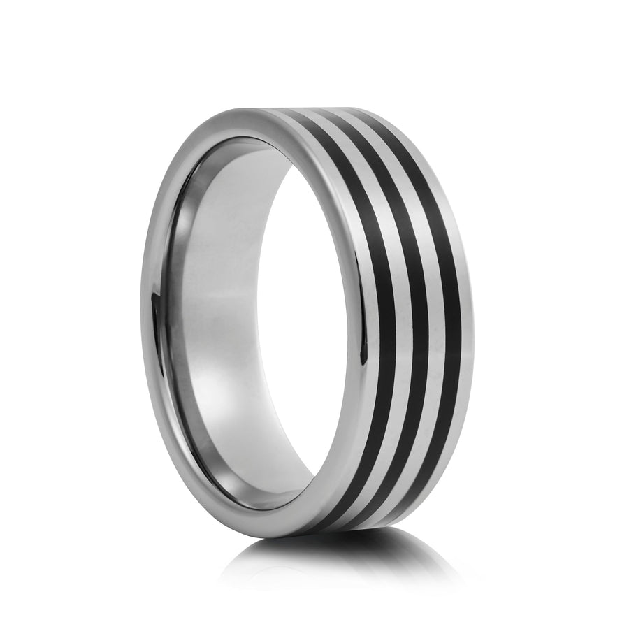 8mm Brushed Matt Tungsten Wedding Ring - UK Ring Size M