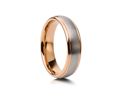 6mm Tungsten Ring with Carbon Fibre Inlay - UK Ring Size M