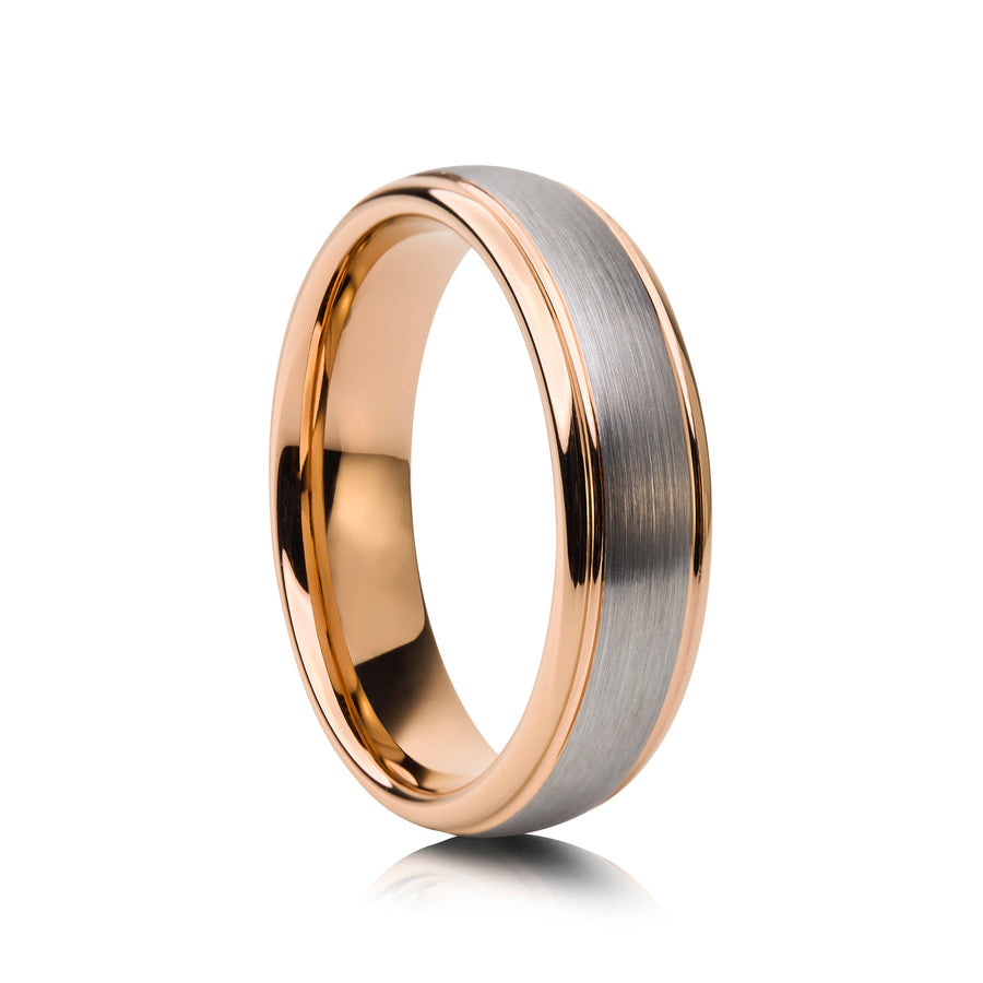6mm Tungsten Ring with Carbon Fibre Inlay - UK Ring Size M