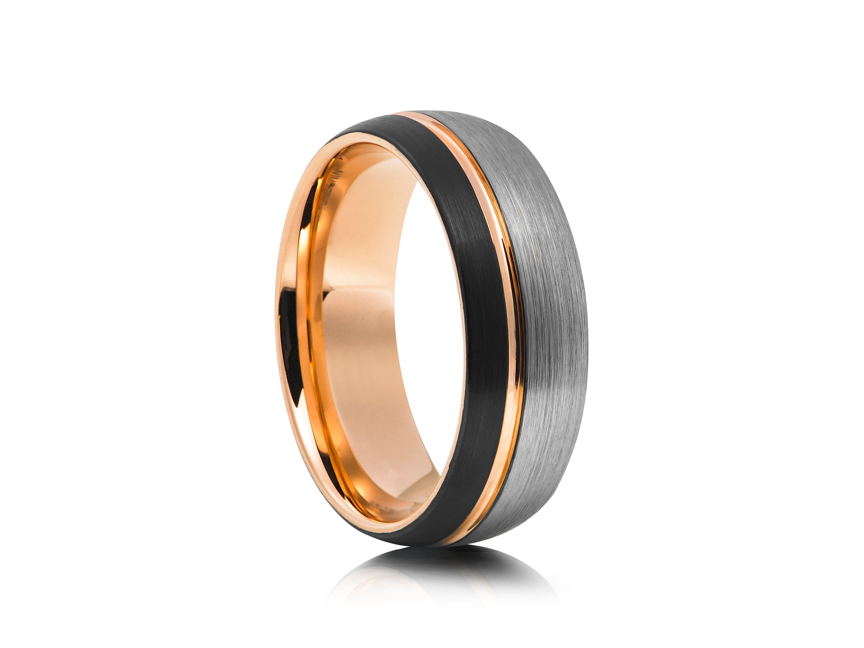 8mm Brushed Matt Tungsten Wedding Ring - UK Ring Size M
