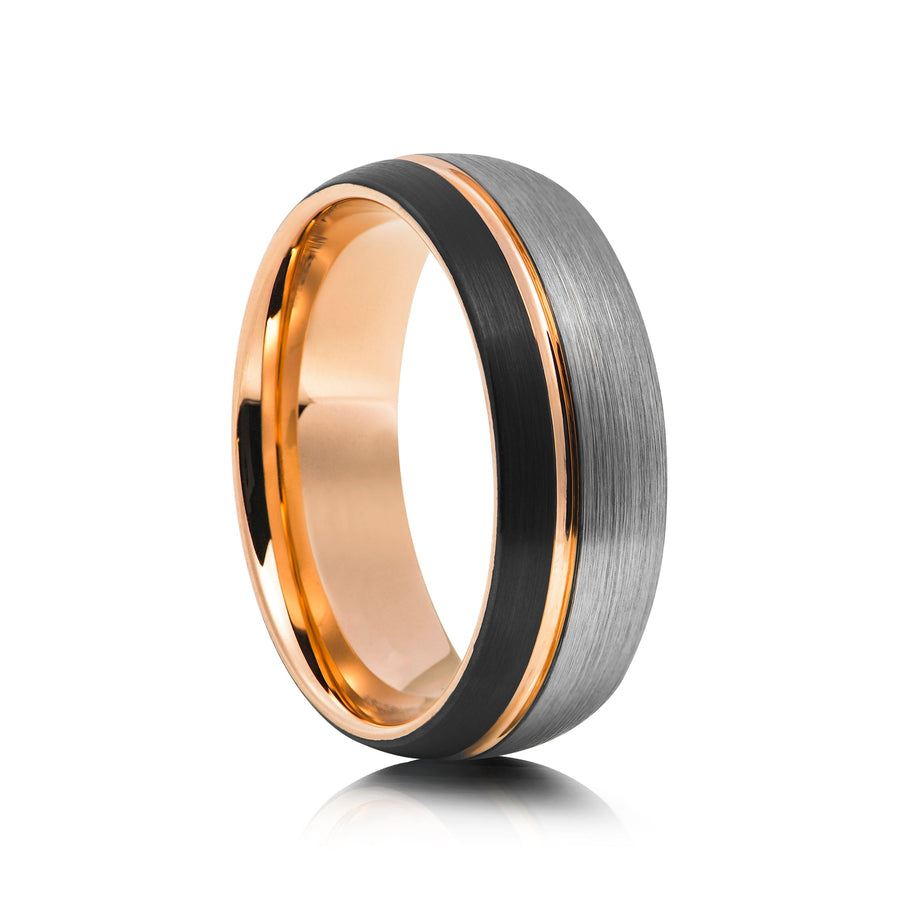 8mm Brushed Matt Tungsten Wedding Ring - UK Ring Size M