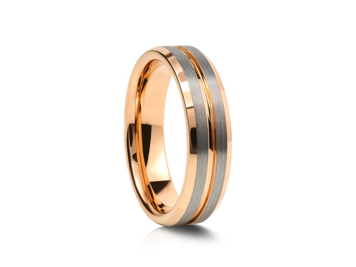 6mm Black Tungsten Ring with Carbon Fibre Inlay - UK Ring Size M