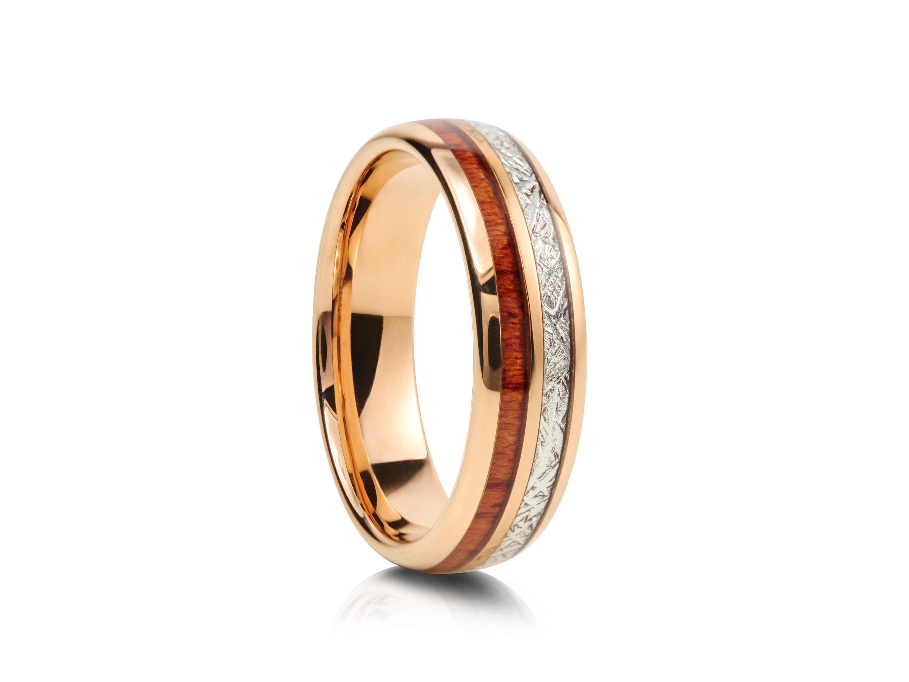 6mm Tungsten Ring with Blue Inlay - UK Ring Size M