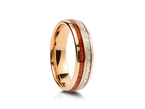 6mm Tungsten Ring with Blue Inlay - UK Ring Size M