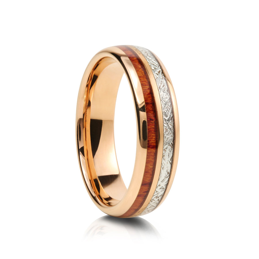 6mm Tungsten Ring with Blue Inlay - UK Ring Size M