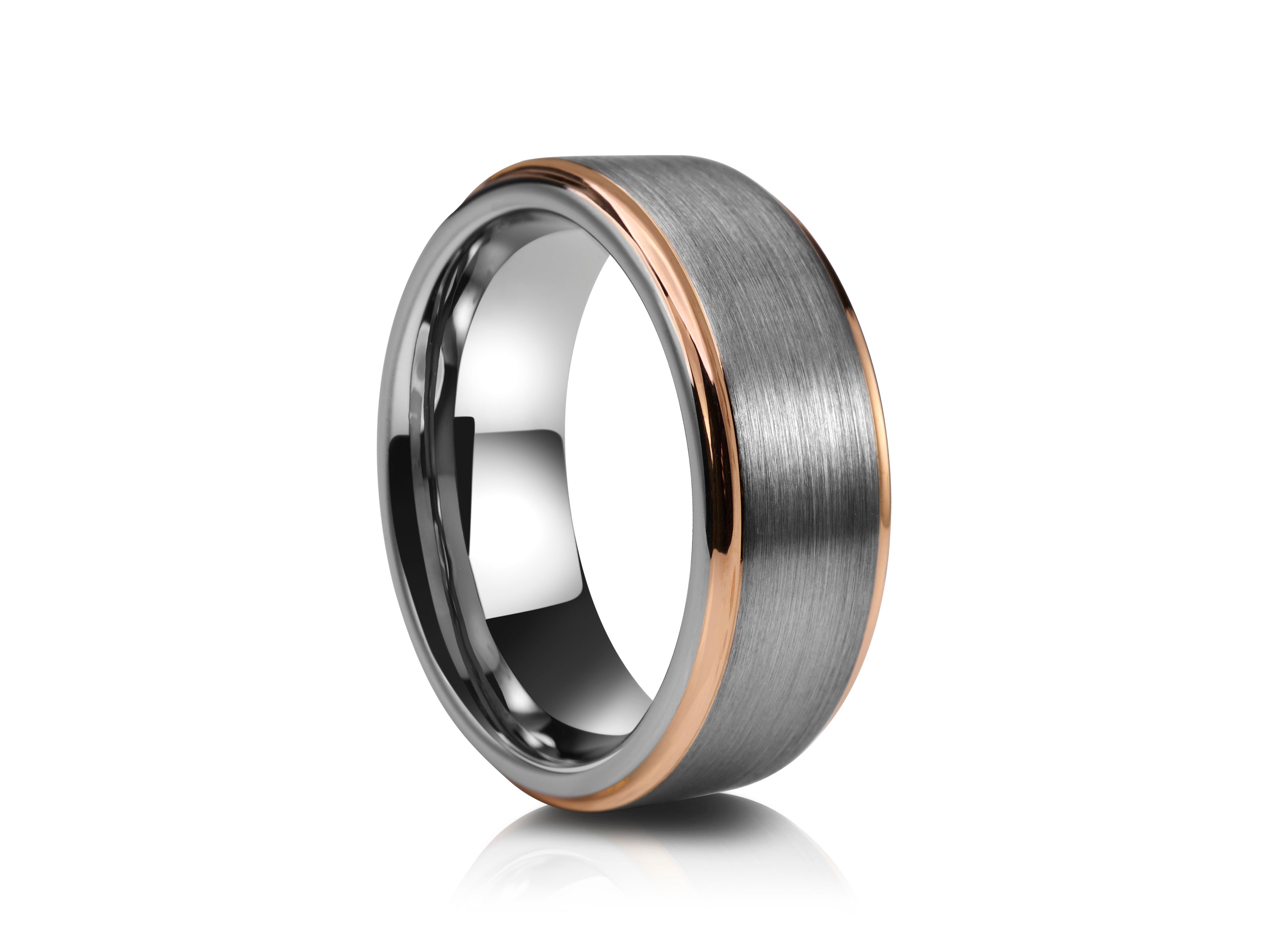 8mm Black Tungsten Wedding Ring - UK Ring Size M