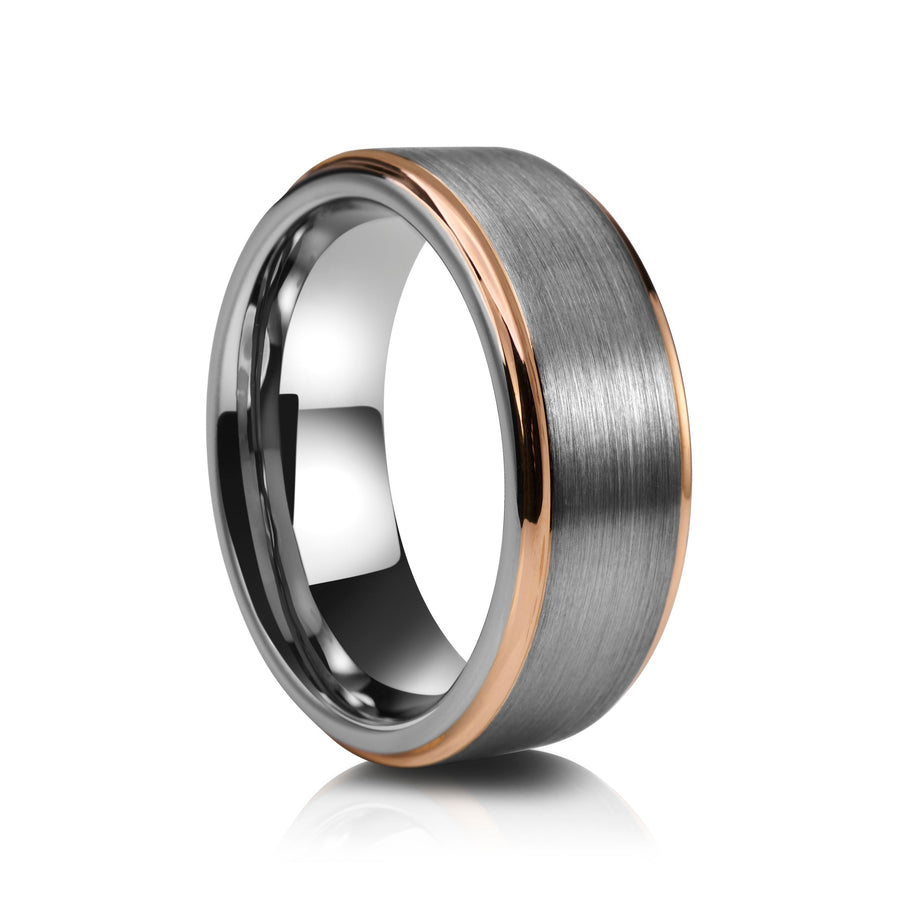 8mm Black Tungsten Wedding Ring - UK Ring Size M