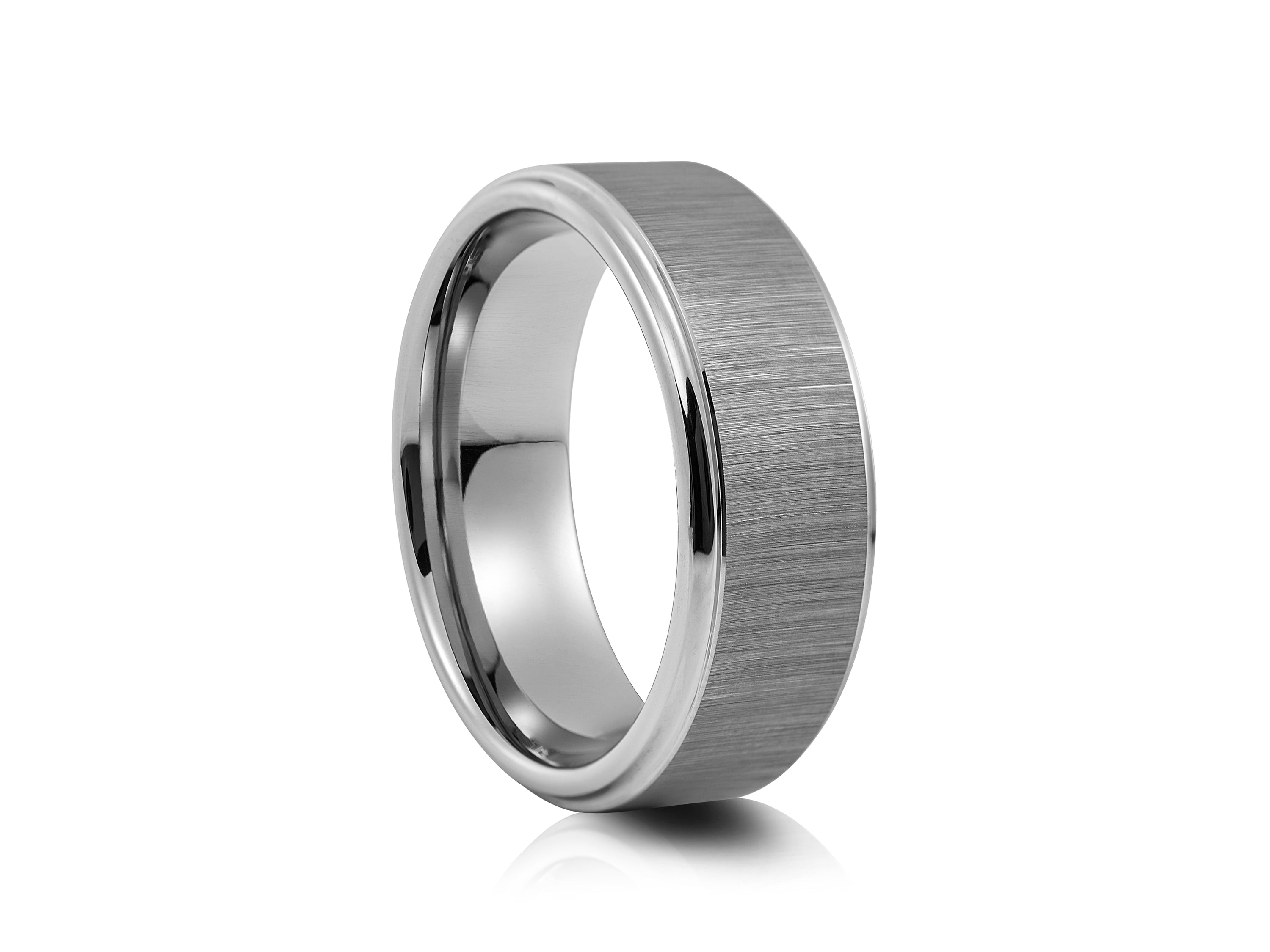 8mm Black Tungsten Ring with Rose Gold Inlay - UK Ring Size M