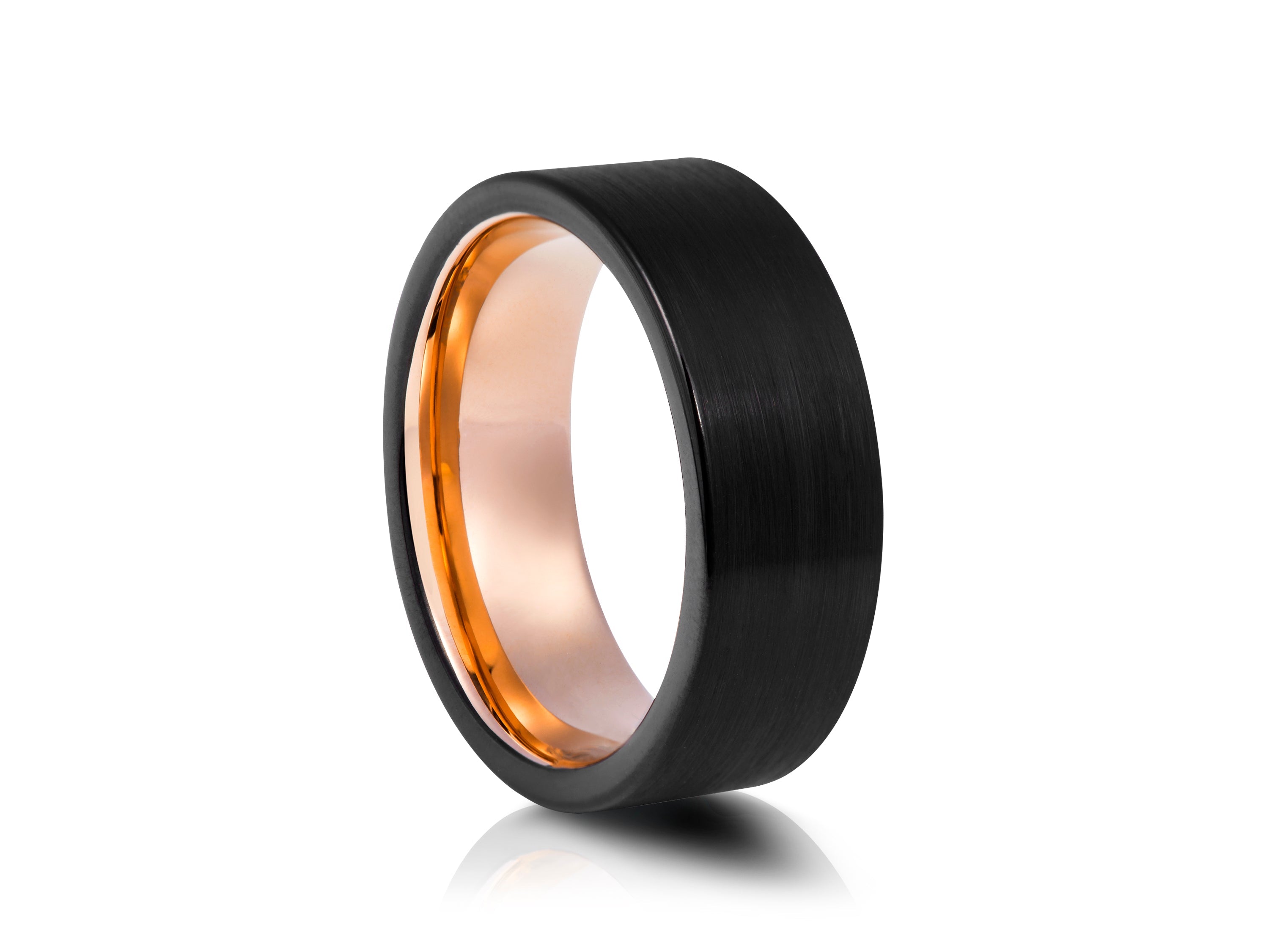 8mm Tungsten Ring with Carbon Fibre Inlay - UK Ring Size M