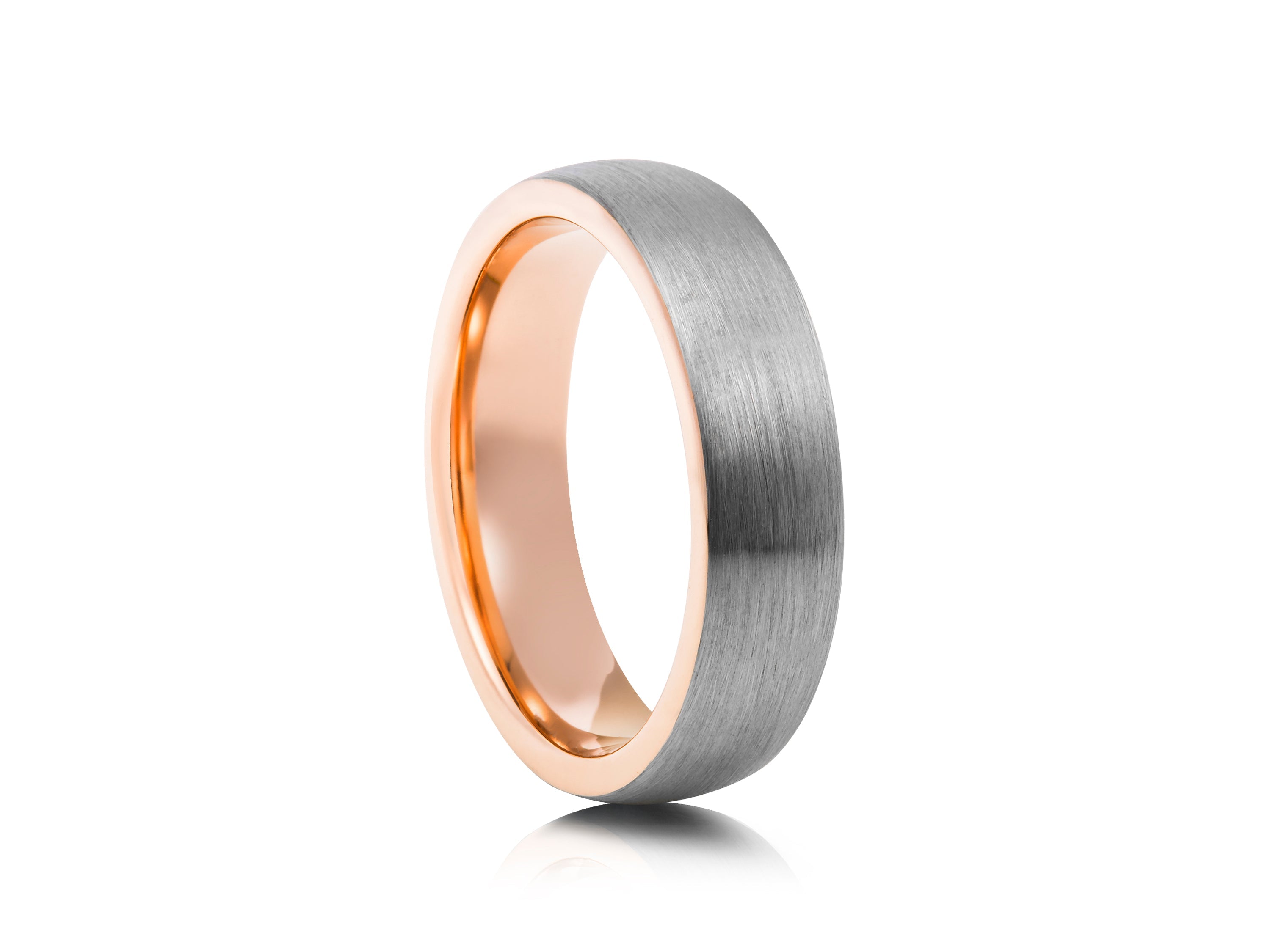 6mm Polished Tungsten Ring with Carbon Fibre Inlay - UK Ring Size M
