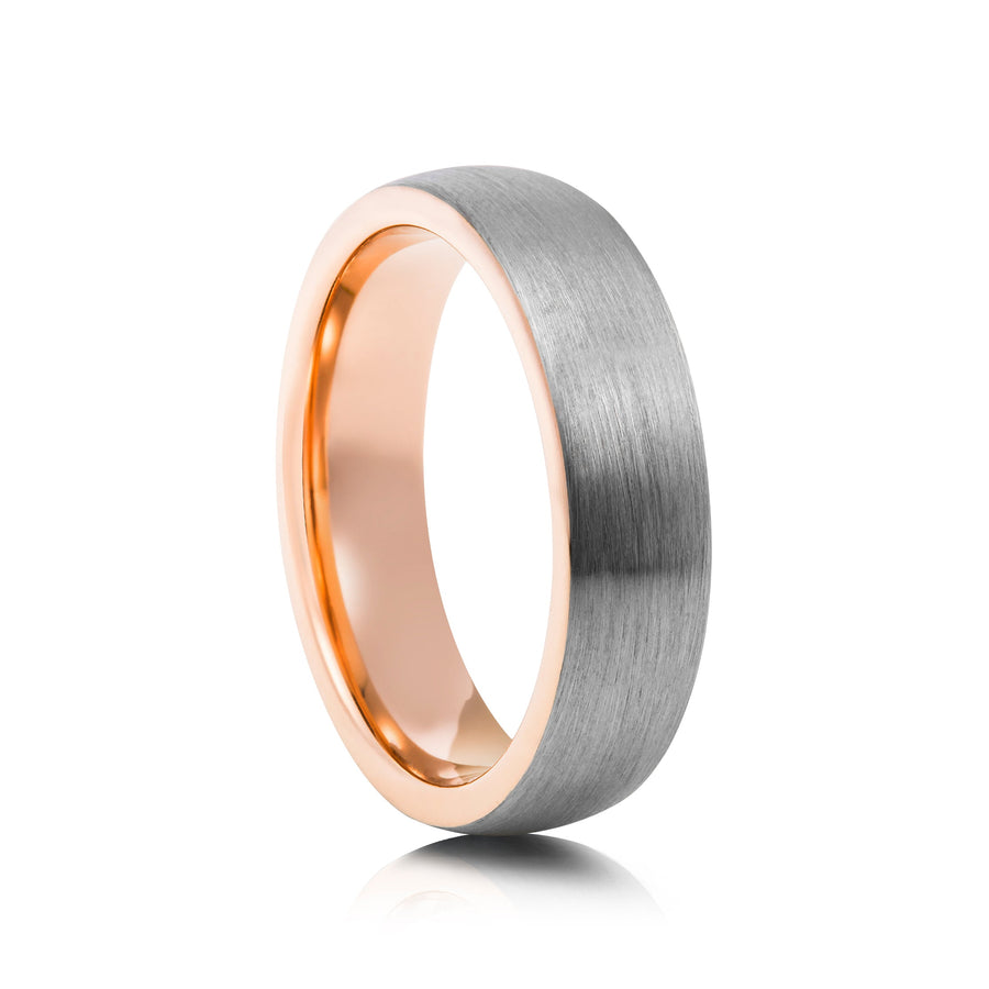 6mm Polished Tungsten Ring with Carbon Fibre Inlay - UK Ring Size M