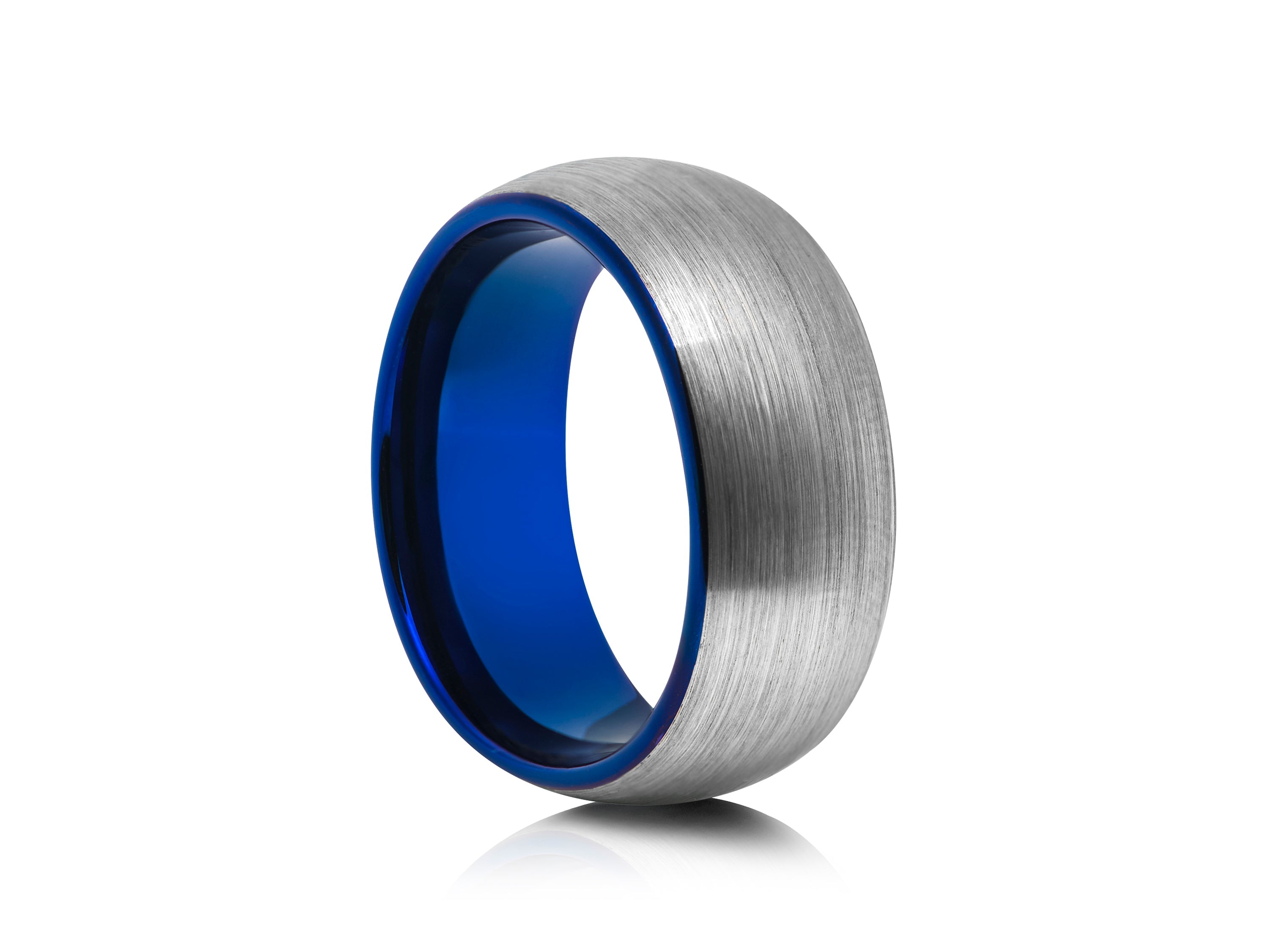 8mm Polished Tungsten Ring with Carbon Fibre Inlay - UK Ring Size M