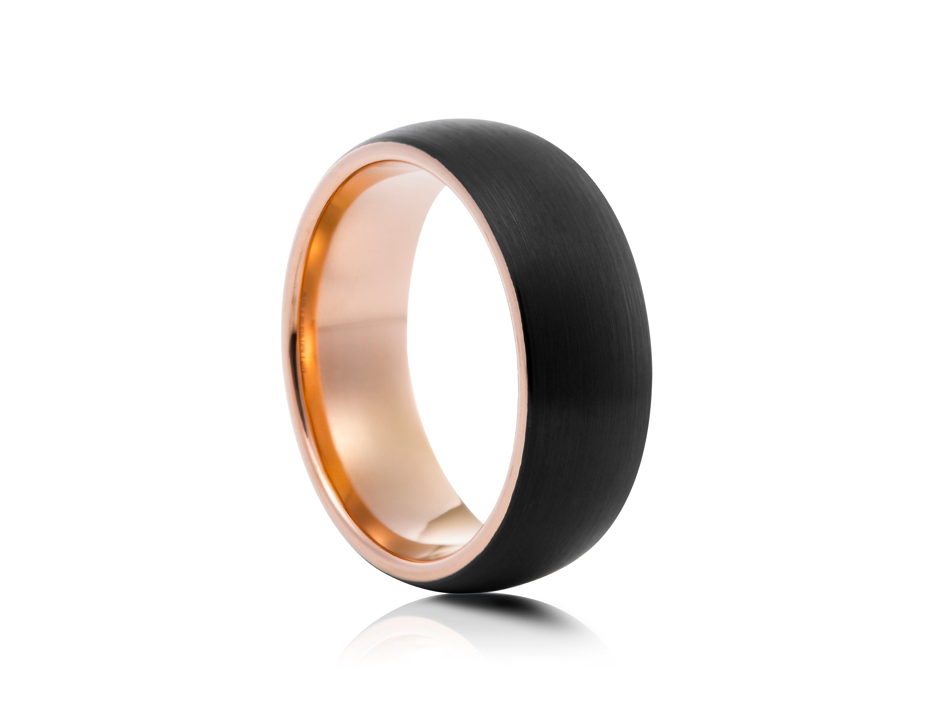 8mm Brushed Tungsten Ring with Polished Edges and Carbon Fibre Inlay - UK Ring Size M