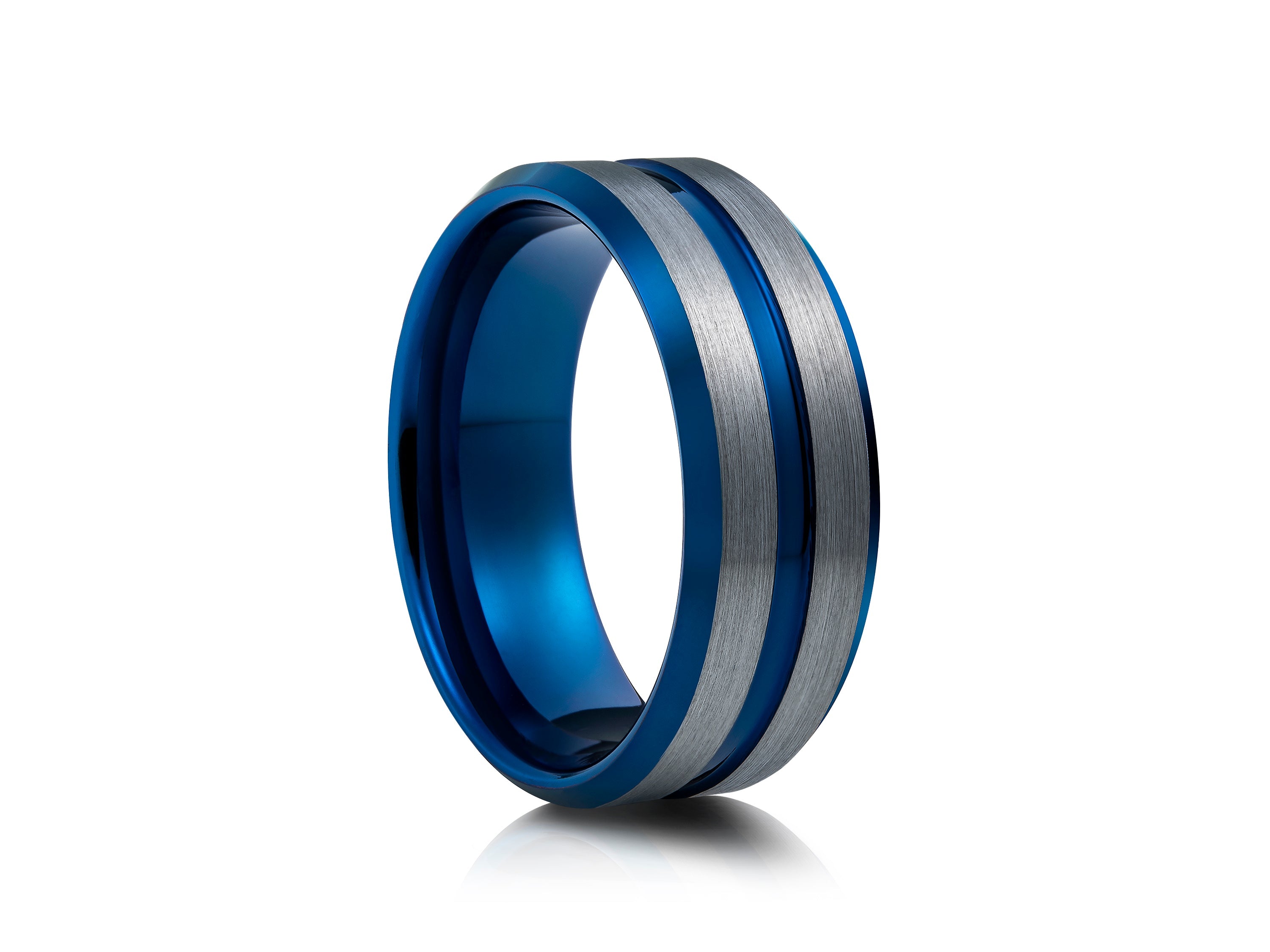 8mm Black Tungsten Wedding Ring - UK Ring Size M