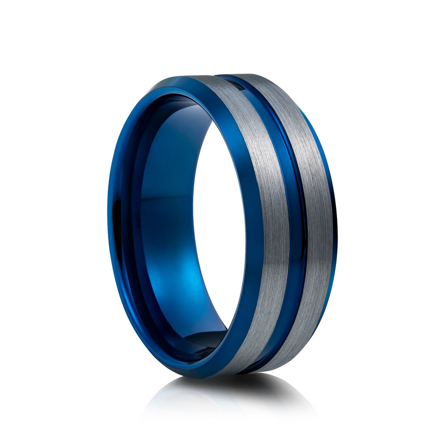 8mm Black Tungsten Wedding Ring - UK Ring Size M