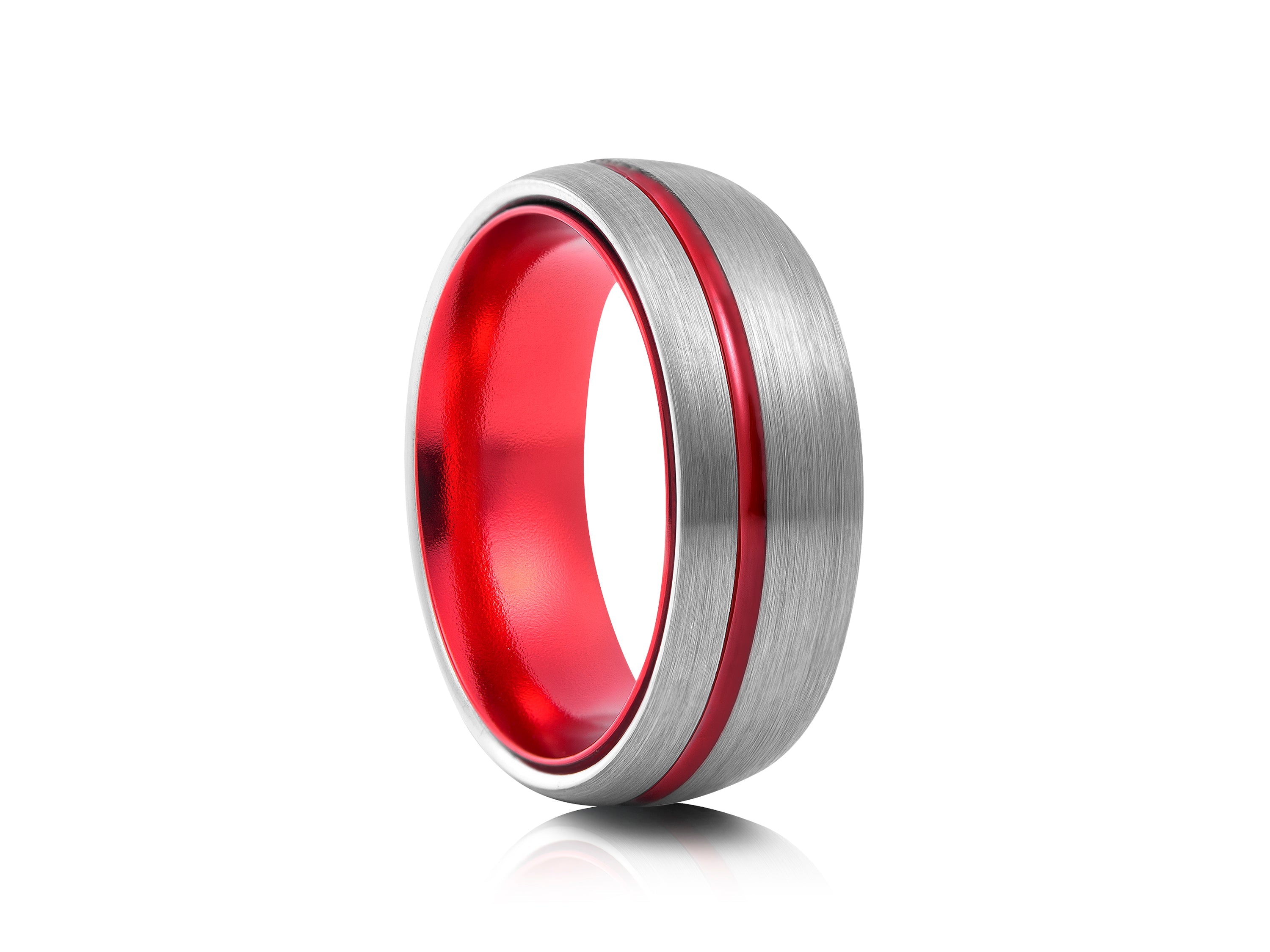 8mm Brushed Hammered Tungsten Wedding Ring - UK Ring Size M