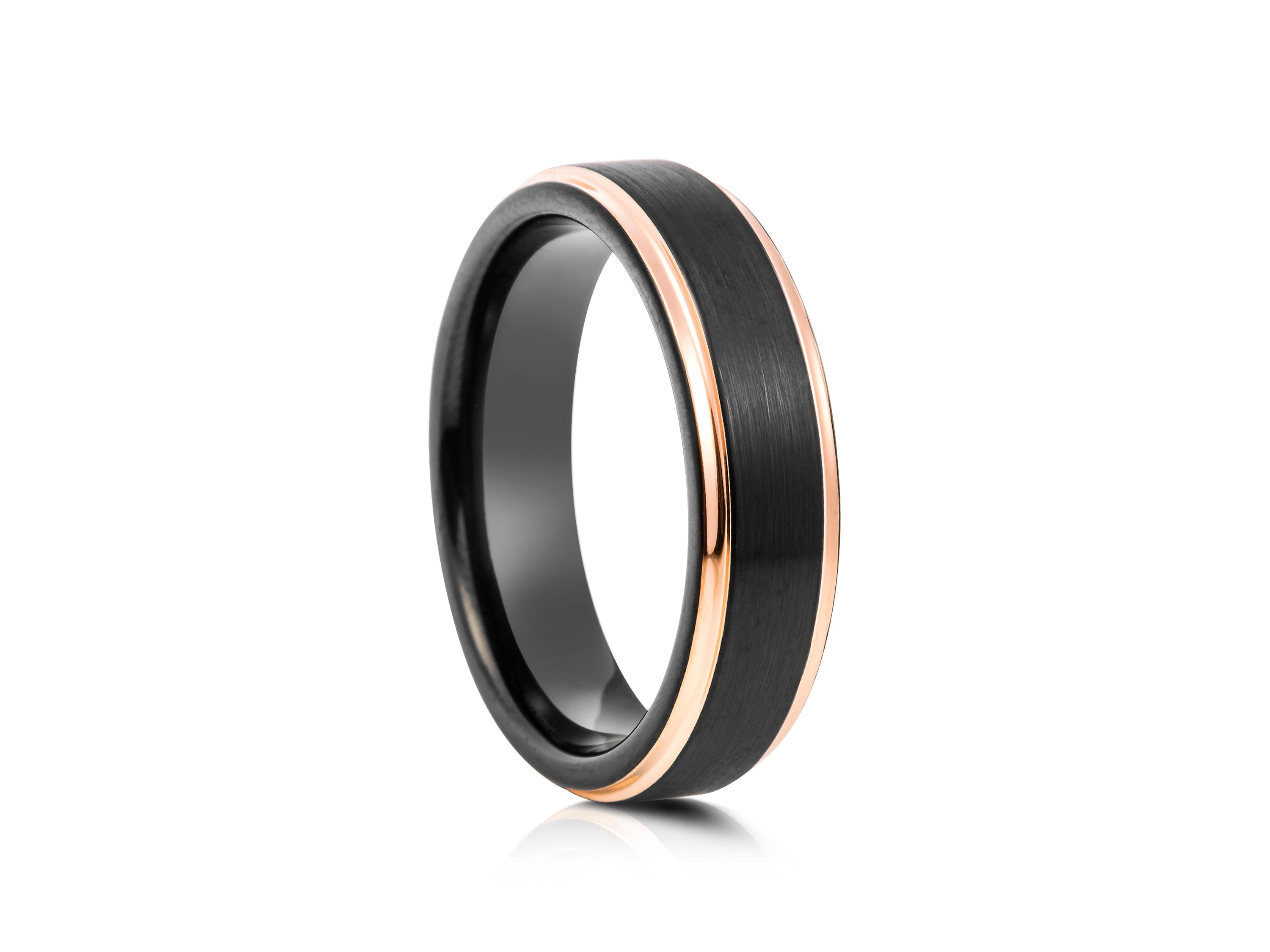 6mm Polished Tungsten Ring with Carbon Fibre Inlay - UK Ring Size M