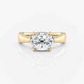 Tapered Band Pavé Elongated Cushion Moissanite Engagement Ring 9ct yellow gold South Africa