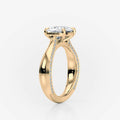 Tapered Band Pavé Elongated Cushion Moissanite Engagement Ring side view South Africa
