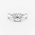 Tapered Band Pavé Elongated Cushion Moissanite Engagement Ring 9ct white gold South Africa