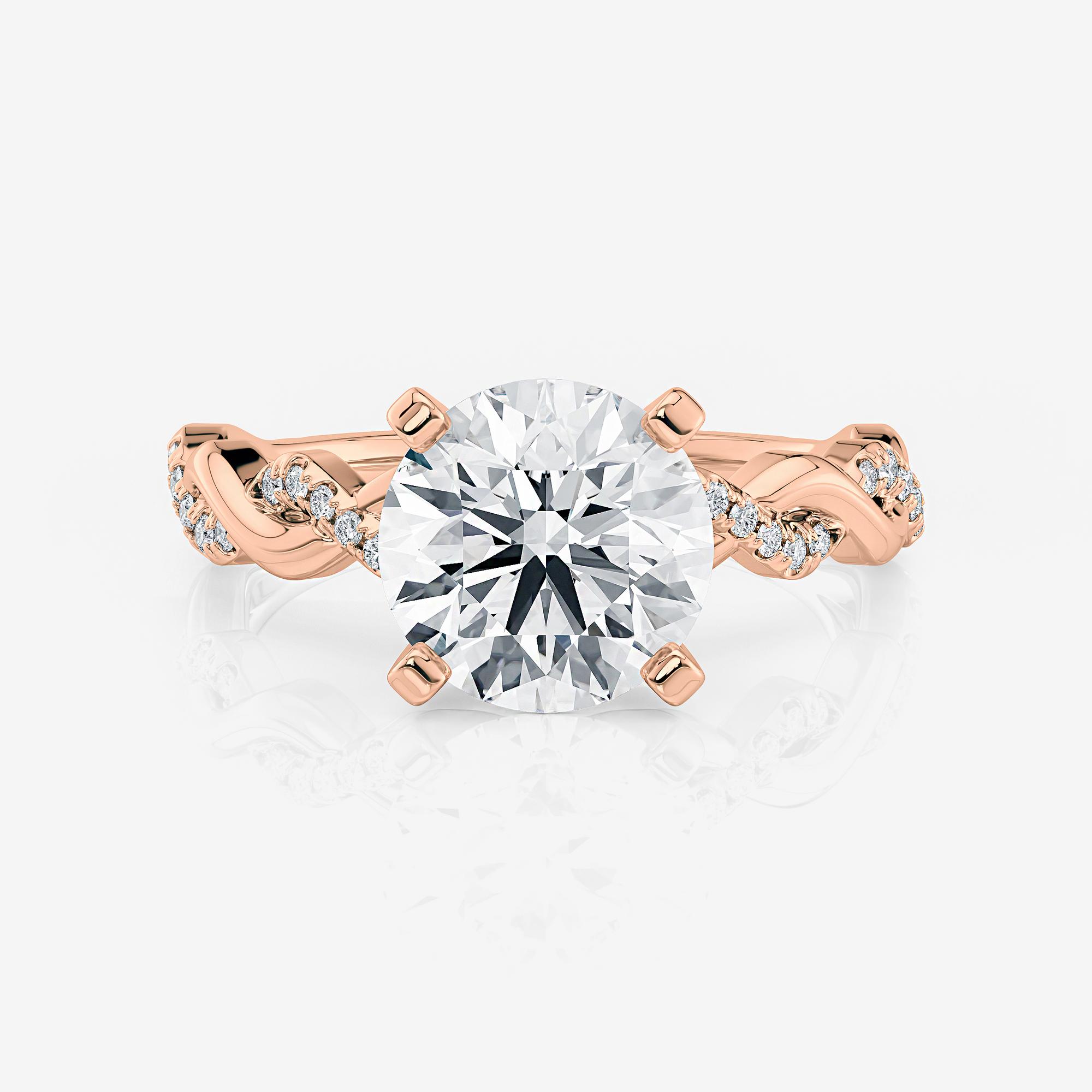 Twist Pavé Moissanite Engagement Ring 9ct rose gold South Africa