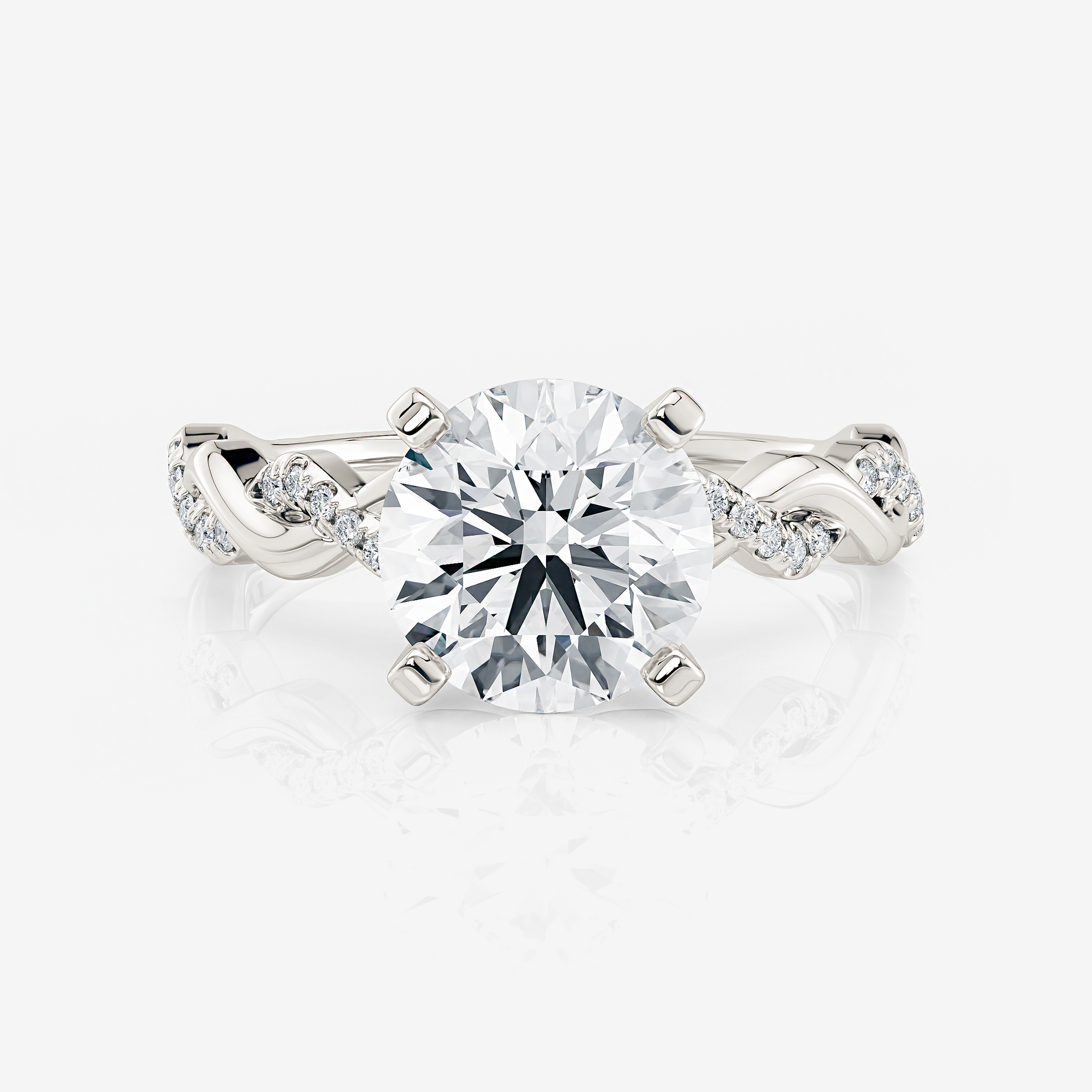 Twist Pavé Moissanite Engagement Ring 9ct white gold South Africa