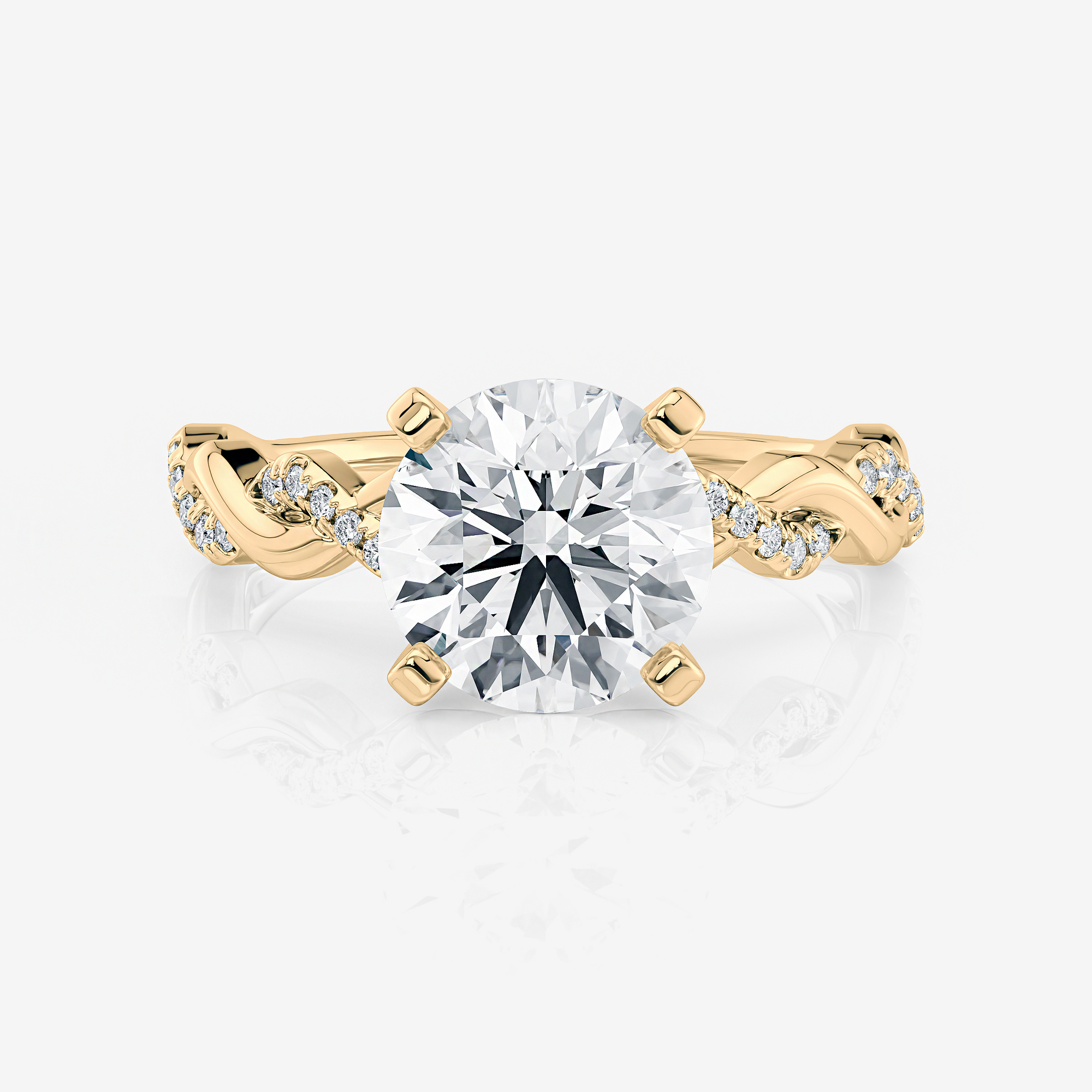 Twist Pavé Moissanite Engagement Ring 9ct yellow gold South Africa