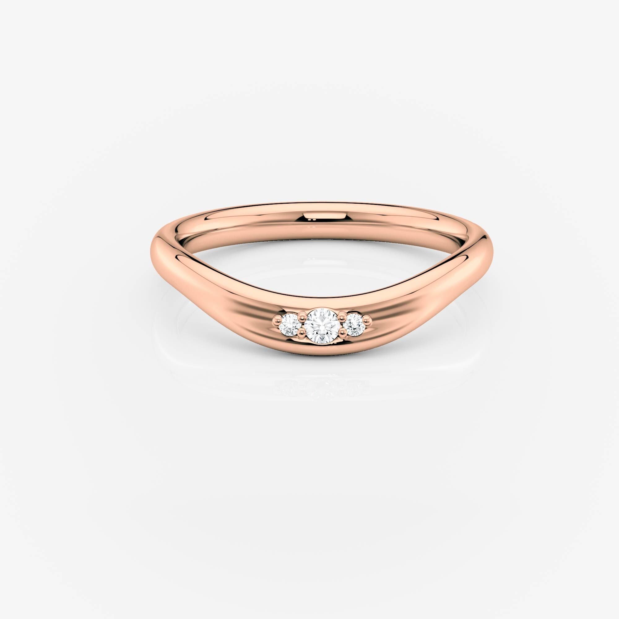 Wren Curved Wide Wedding Band | Lab Diamond