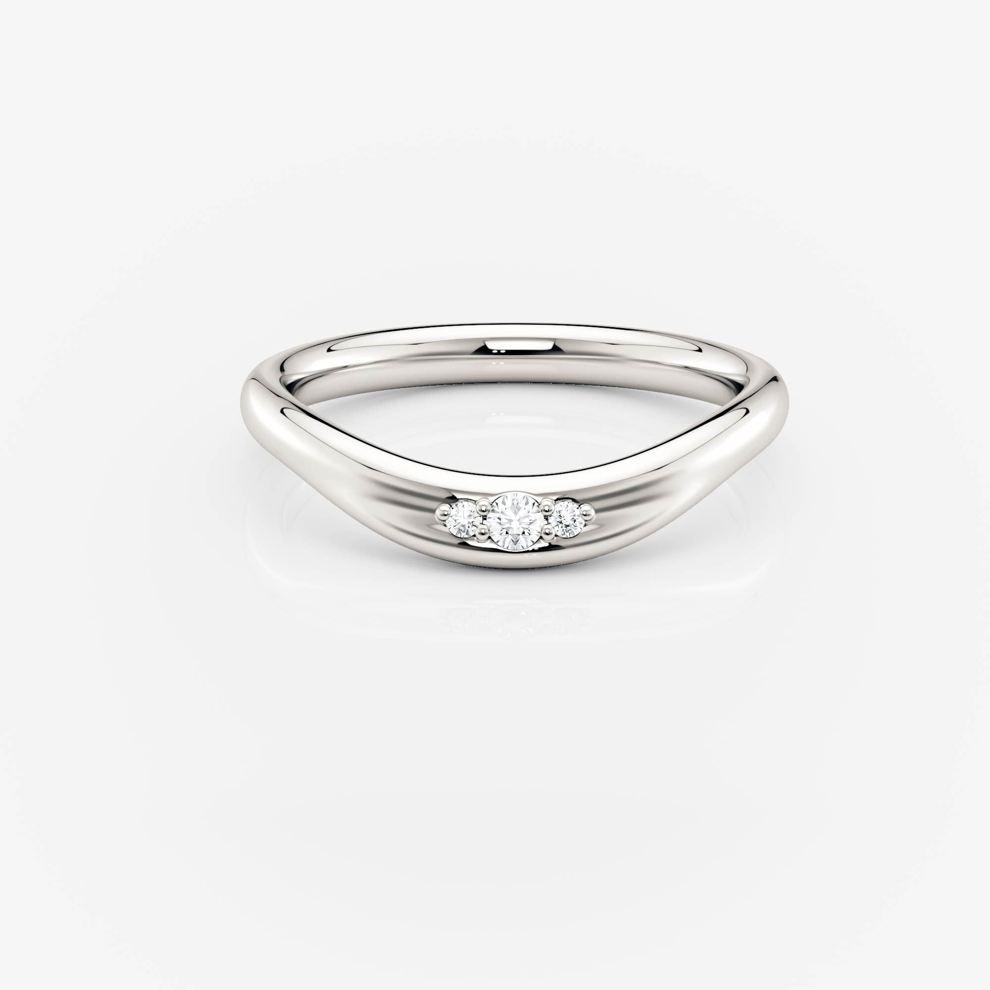 Wren Curved Wide Wedding Band | Lab Diamond
