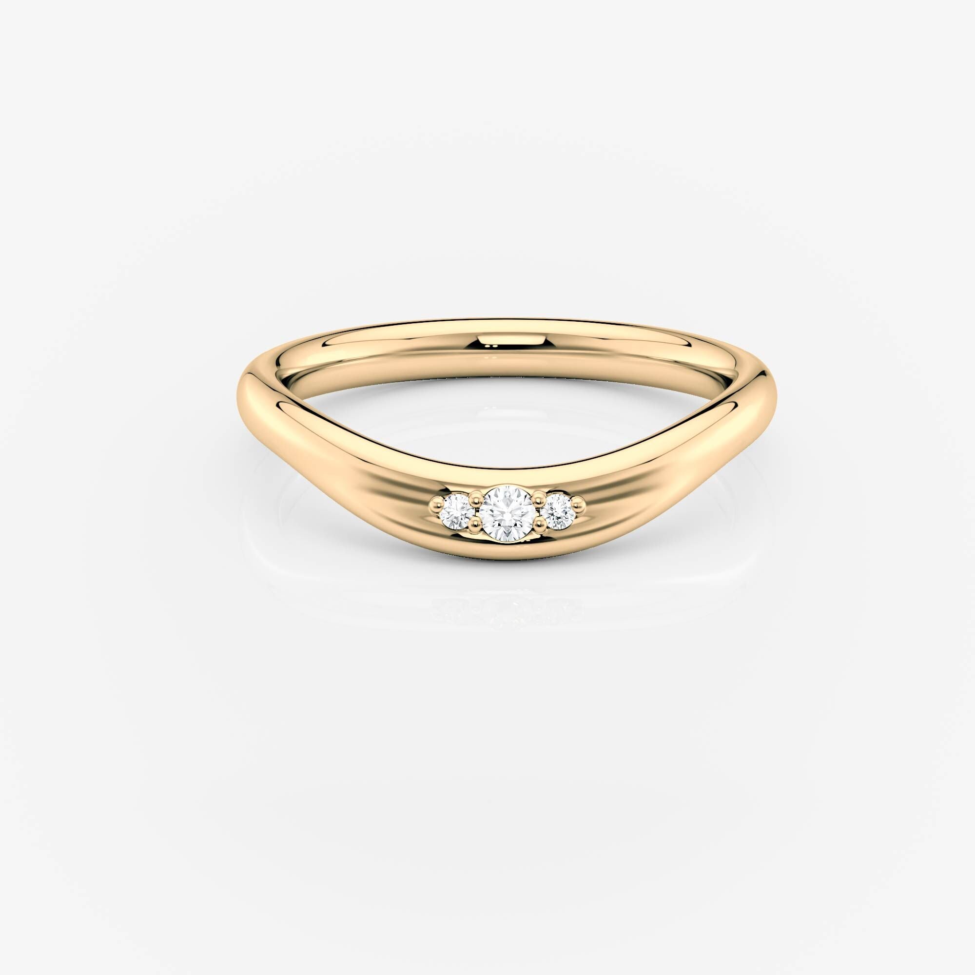 Wren Curved Wide Wedding Band | Lab Diamond