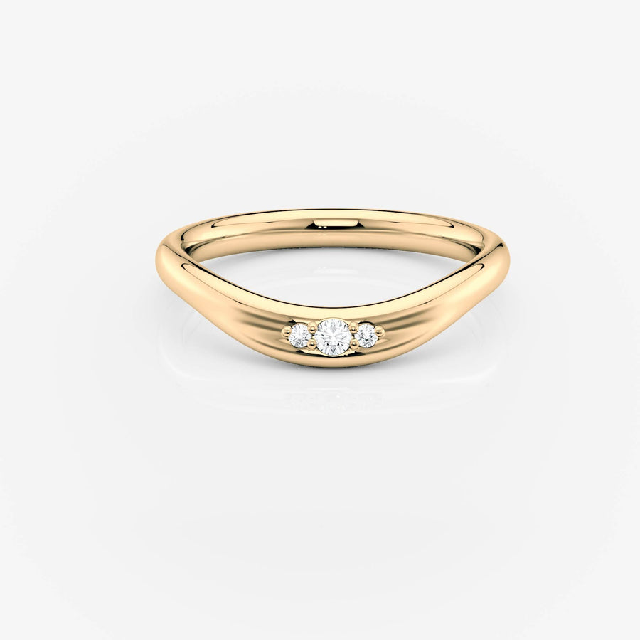 Wren Curved Wide Wedding Band | Lab Diamond