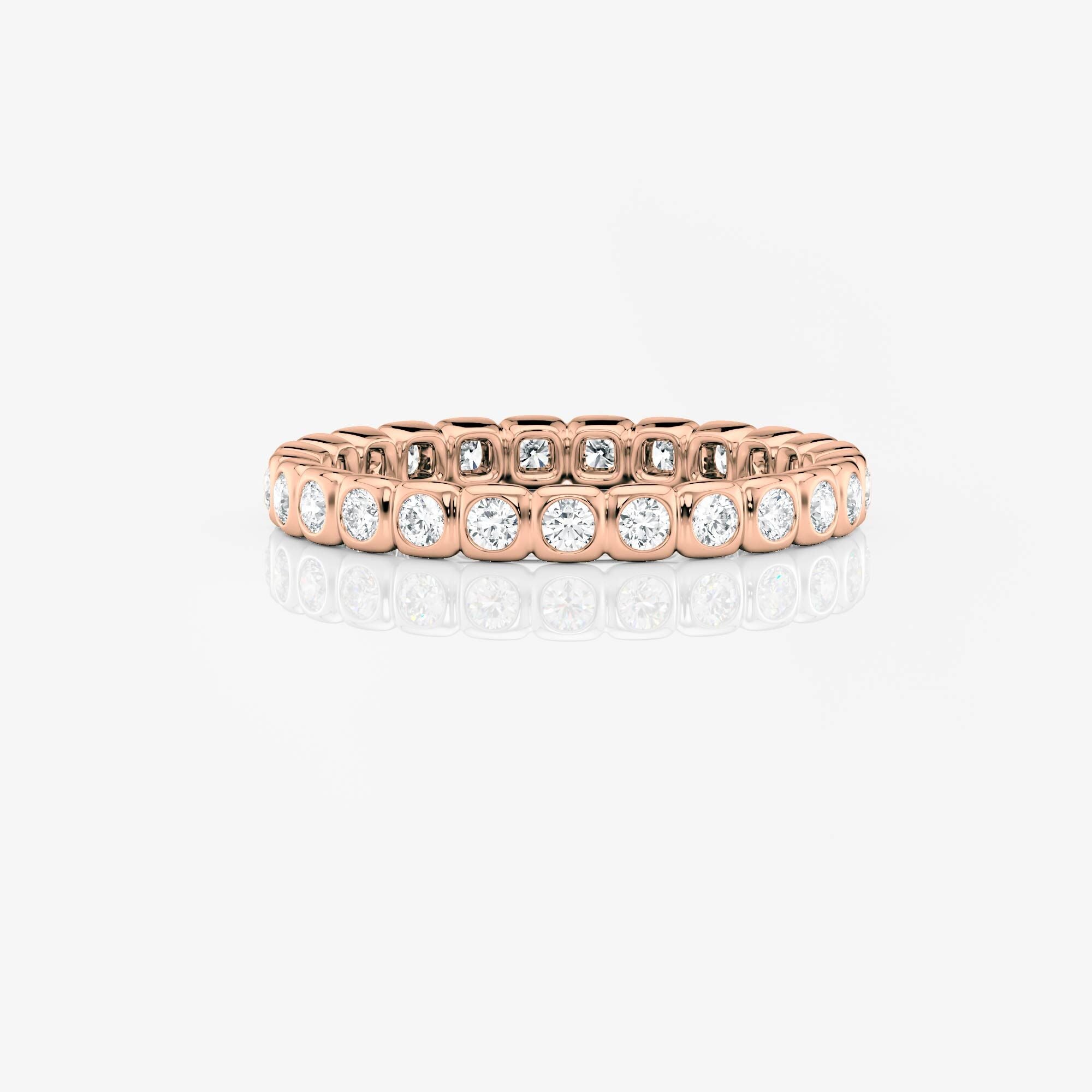 Bezel Half Eternity Band | Lab Diamond Wedding Rings