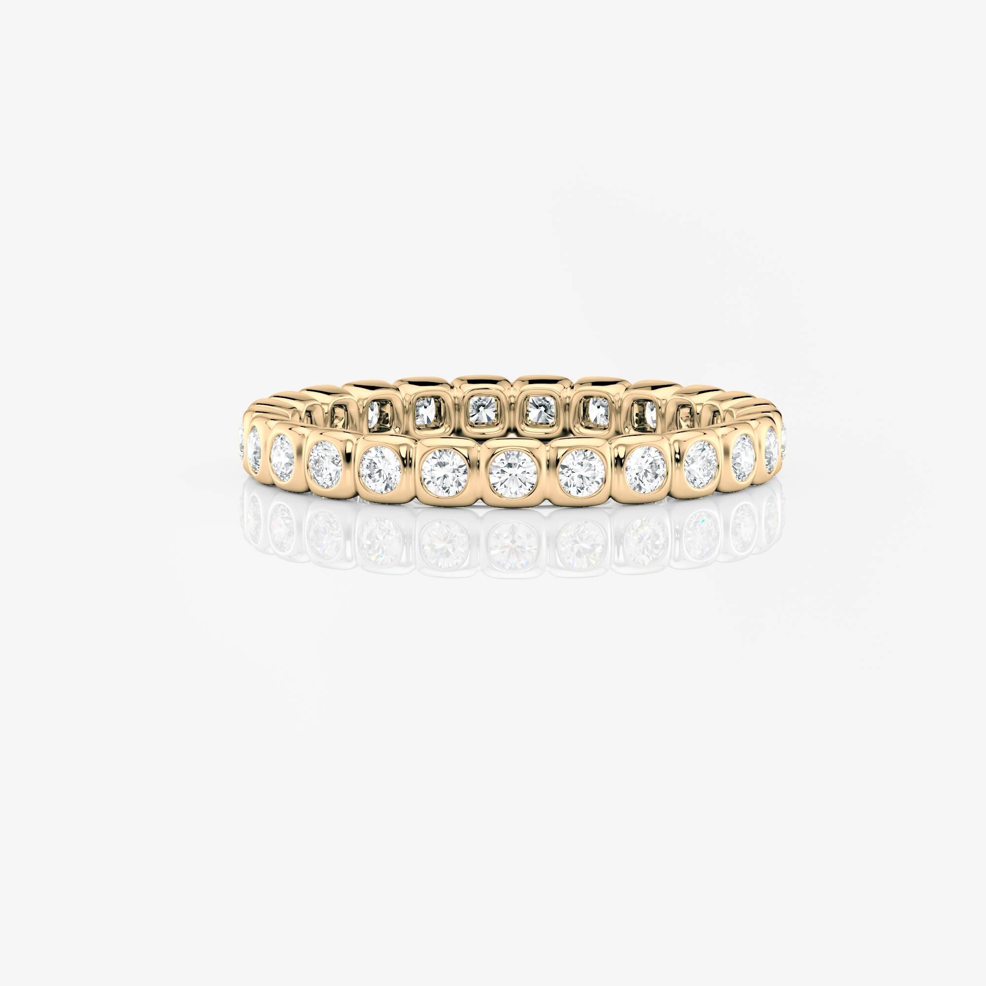 Bezel Half Eternity Band | Lab Diamond Wedding Rings