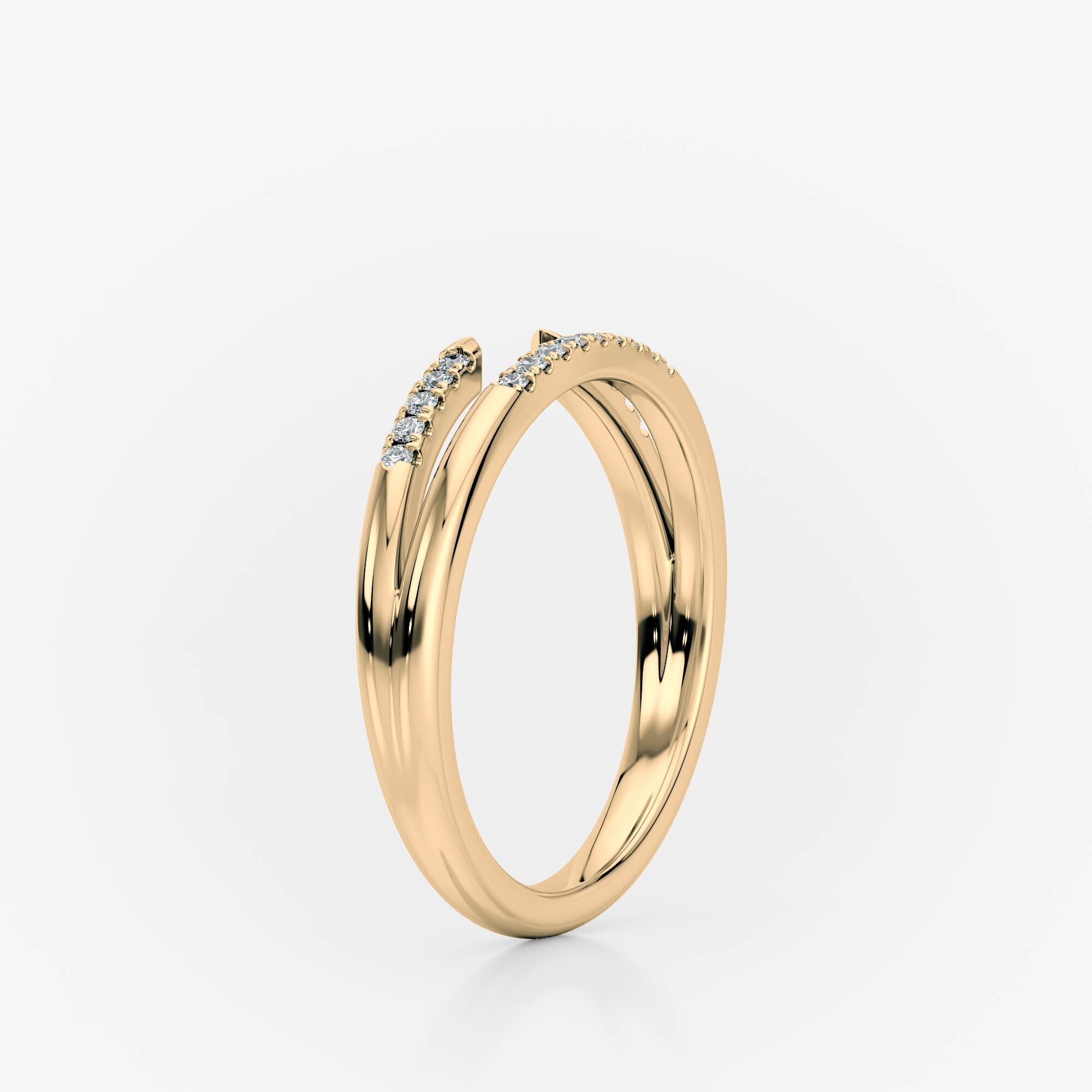 Jean Double Open Profile Wedding Ring | Lab Diamond Wedding Rings