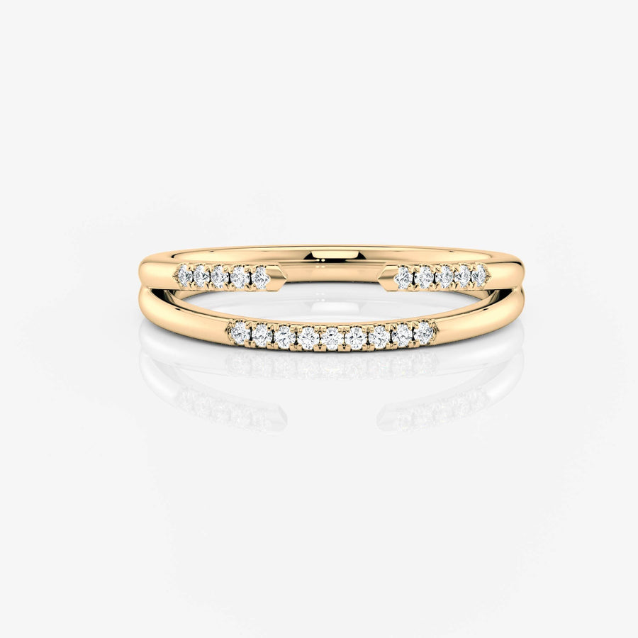 Double Open Profile Wedding Ring | Moissanite Wedding Rings