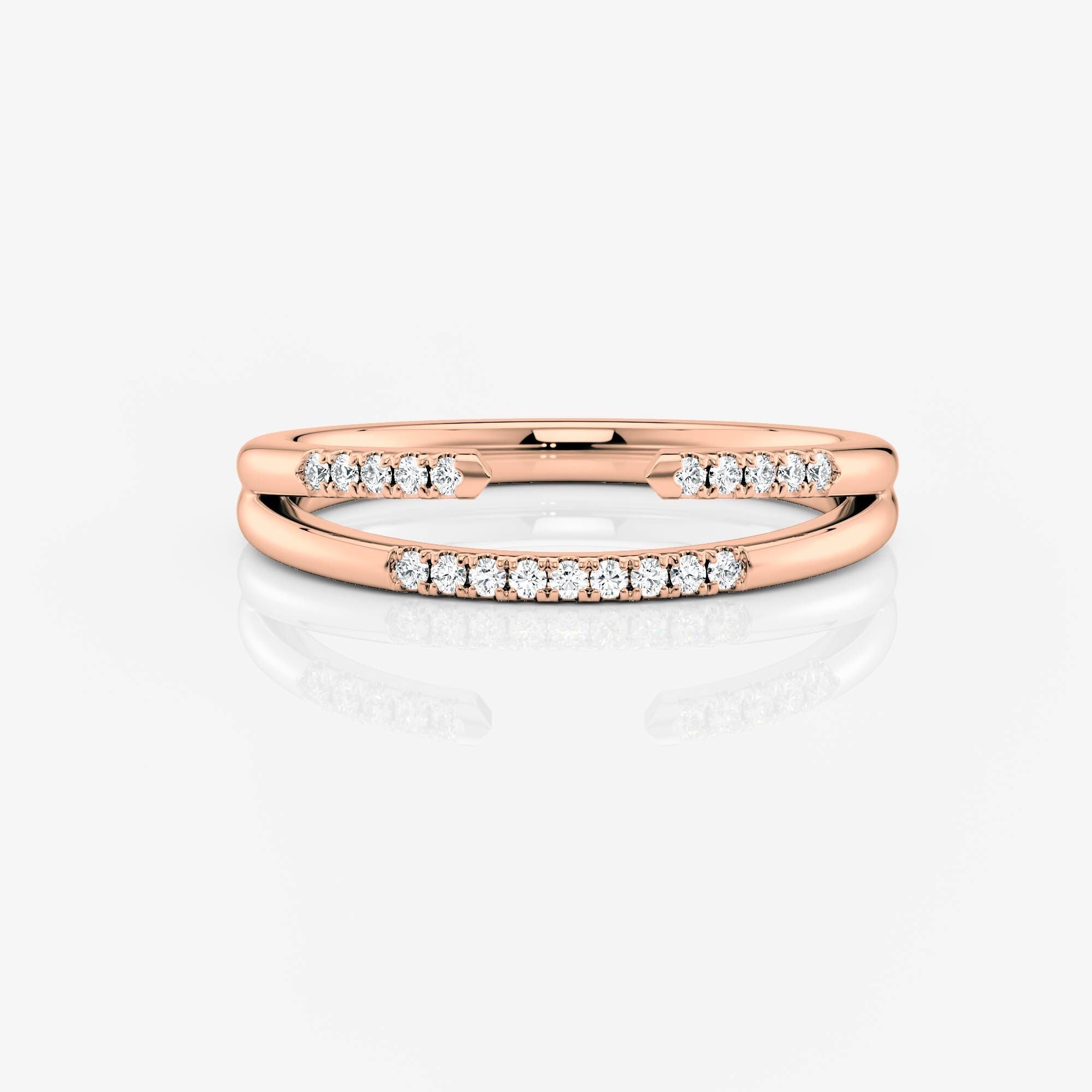 Jean Double Open Profile Wedding Ring | Lab Diamond Wedding Rings