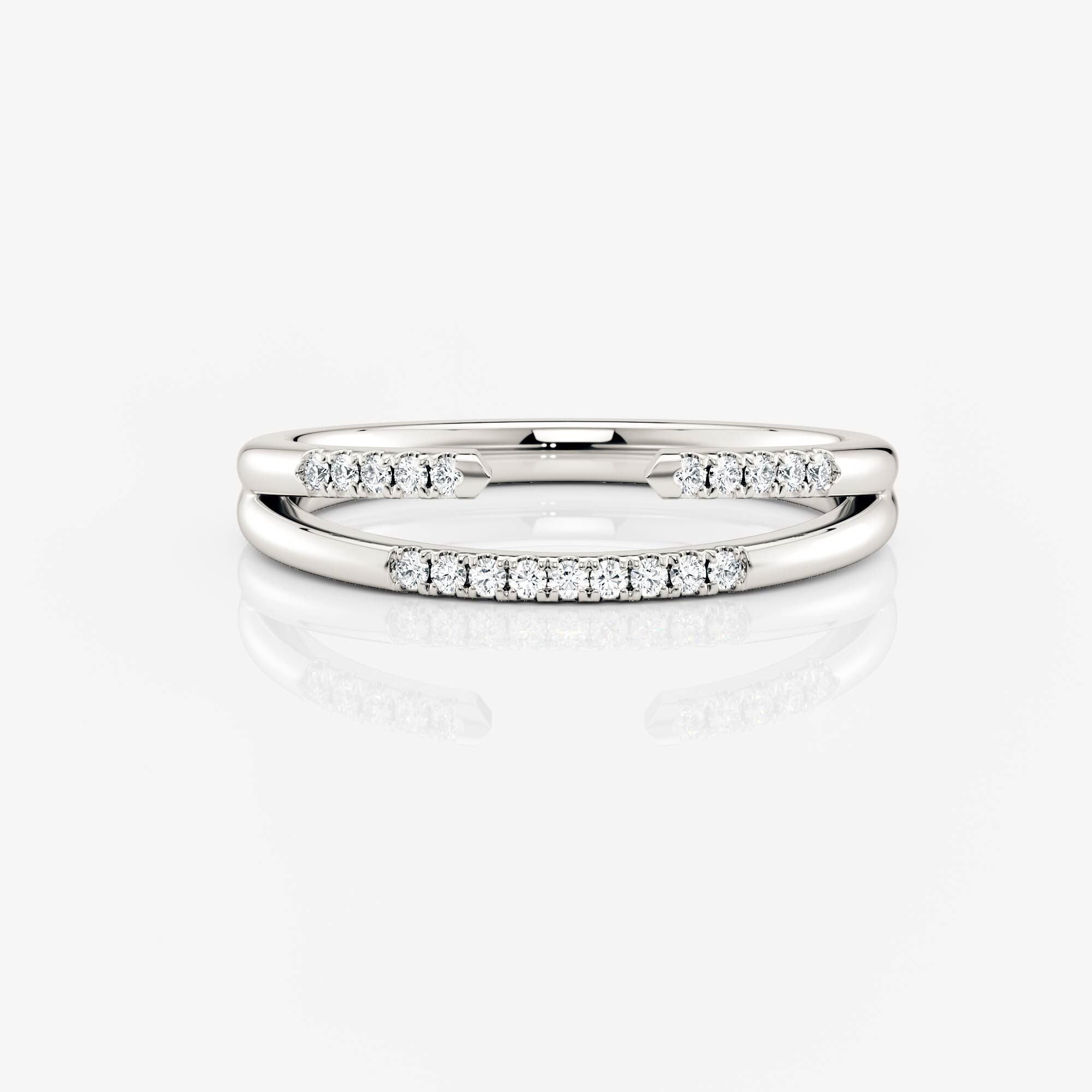 Jean Double Open Profile Wedding Ring | Lab Diamond Wedding Rings